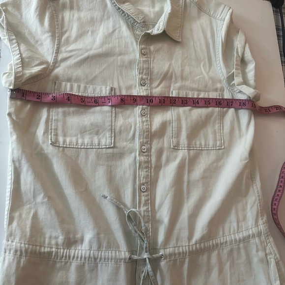 PAIGE Light Wash Mila Chambray Denim Cotton Button  Drawstring ShirtDress NWOT L - Picture 12 of 14